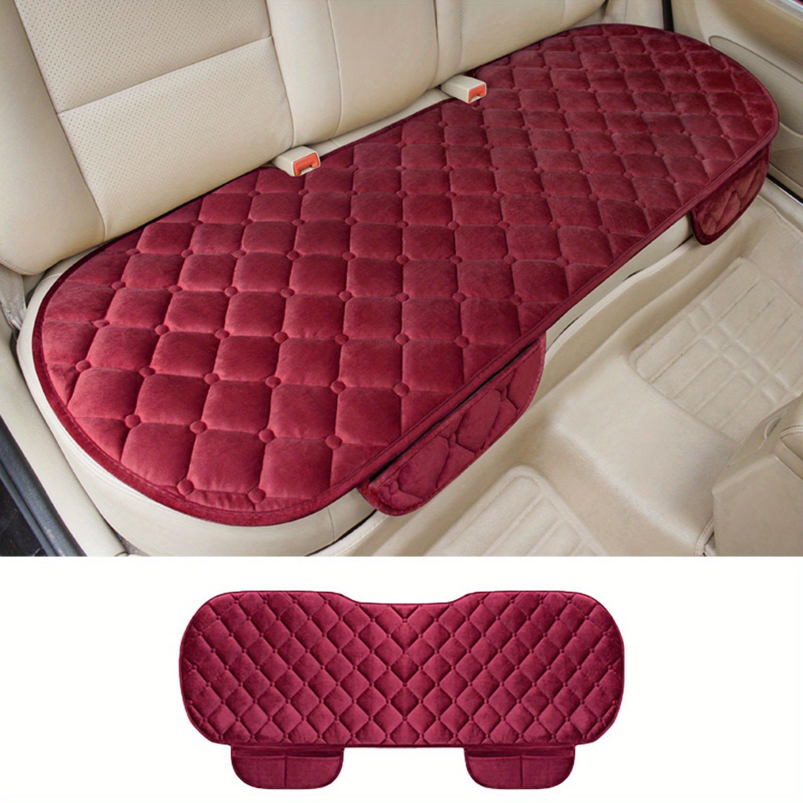 Stylish Plush Car Seat Cover for Rear Seats, Premium Quality, 1 Pack