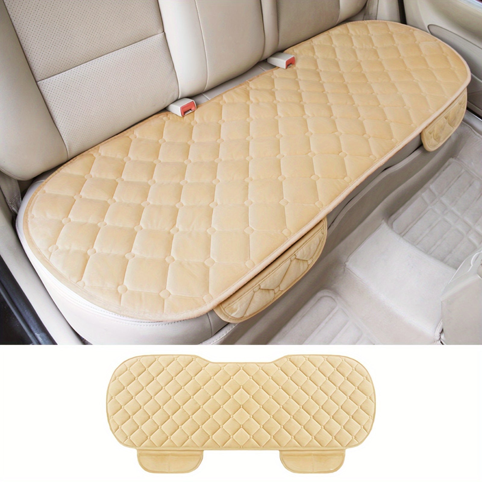 Stylish Plush Car Seat Cover for Rear Seats, Premium Quality, 1 Pack