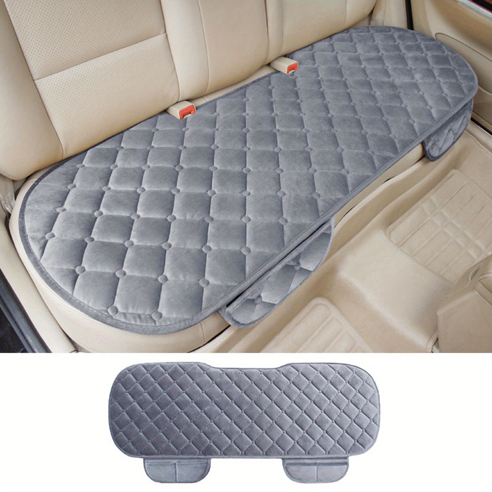 Stylish Plush Car Seat Cover for Rear Seats, Premium Quality, 1 Pack