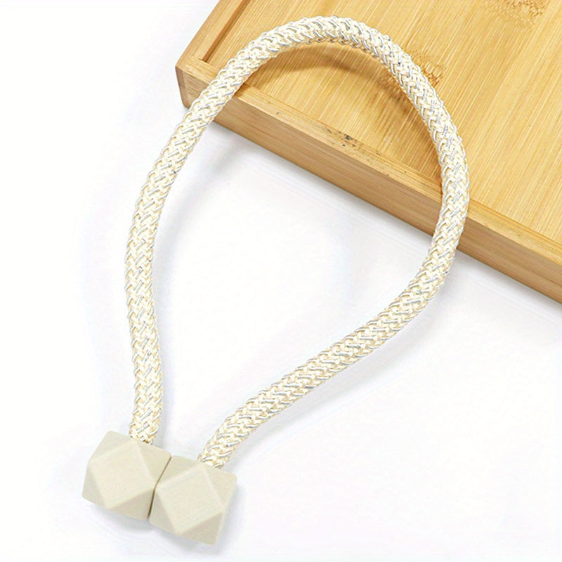 Magnetic Curtain Tiebacks with Thick Twist Rope and Strong Hold for Living Room and Home Decor
