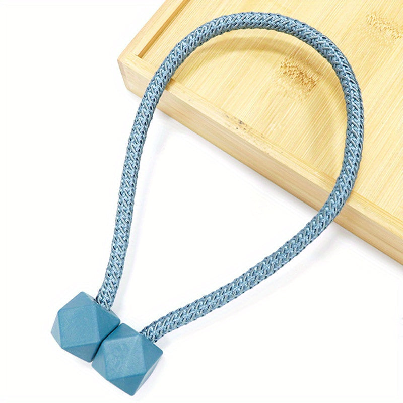 Magnetic Curtain Tiebacks with Thick Twist Rope and Strong Hold for Living Room and Home Decor