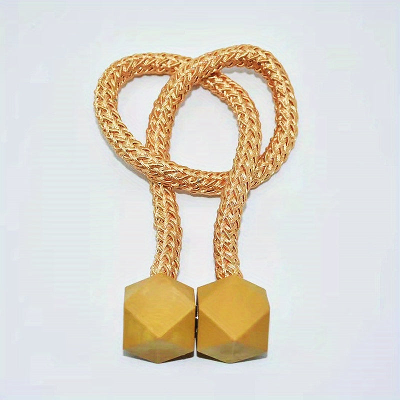 Magnetic Curtain Tiebacks with Thick Twist Rope and Strong Hold for Living Room and Home Decor