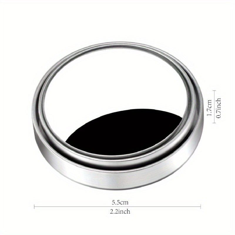 2pcs Blind Spot Mirrors 5.59cm HD Glass Frameless Convex Rearview Rotating