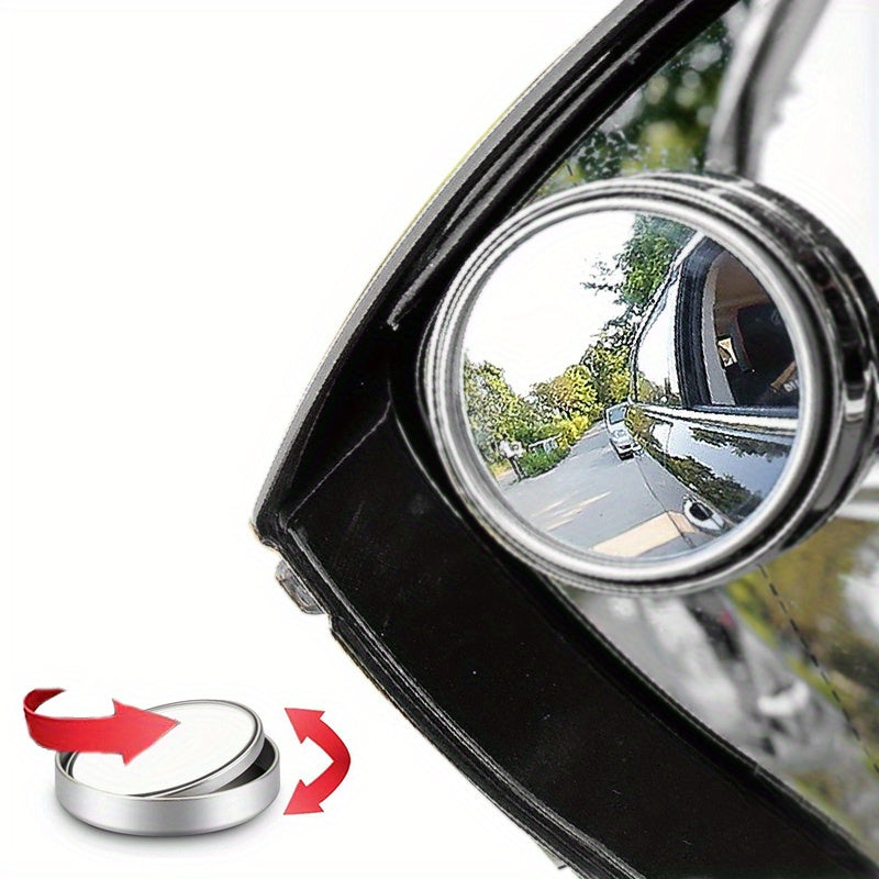 2pcs Blind Spot Mirrors 5.59cm HD Glass Frameless Convex Rearview Rotating