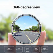 2pcs Blind Spot Mirrors 5.59cm HD Glass Frameless Convex Rearview Rotating