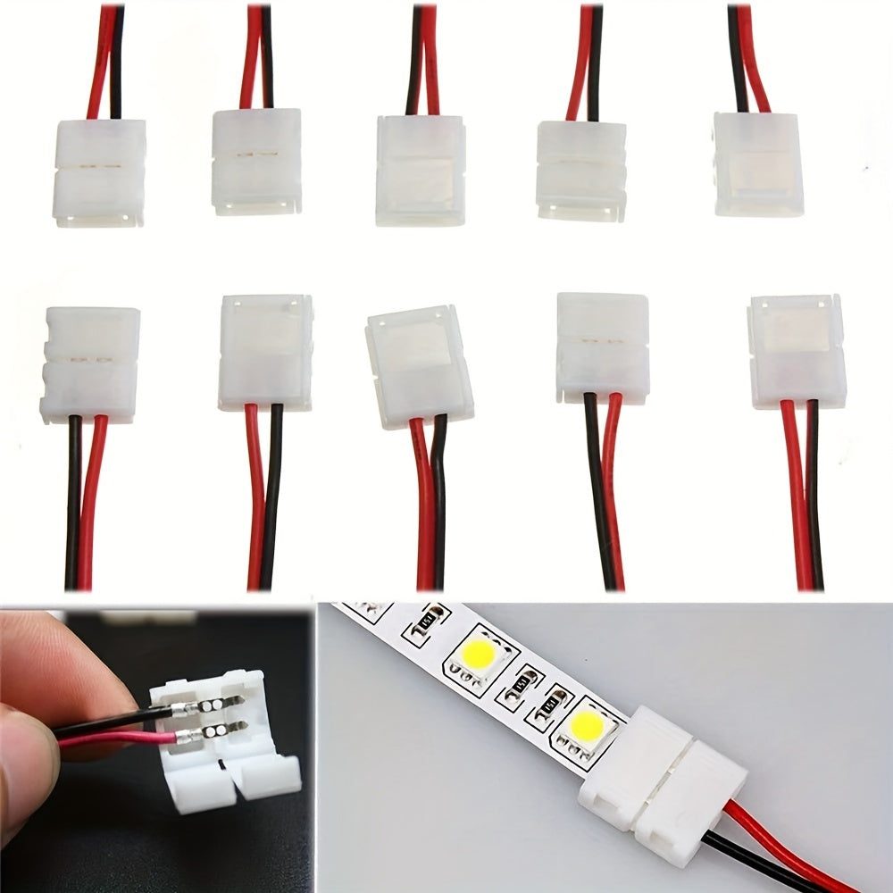 LED Strip Connectors Monochrome Solder-Free Fast Docking Plastic No Electricity Needed