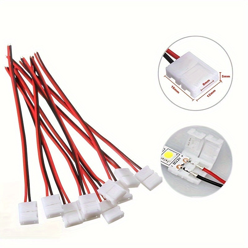 16 Pieces No Soldering LED Strip Connectors for Connecting LED Wires