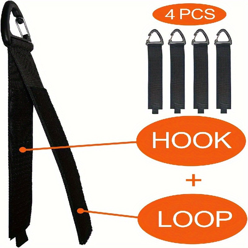 2 piezas/4 piezas/6 piezas Correas de almacenamiento para organizador de cables de uso pesado para cuerdas, mangueras en garaje