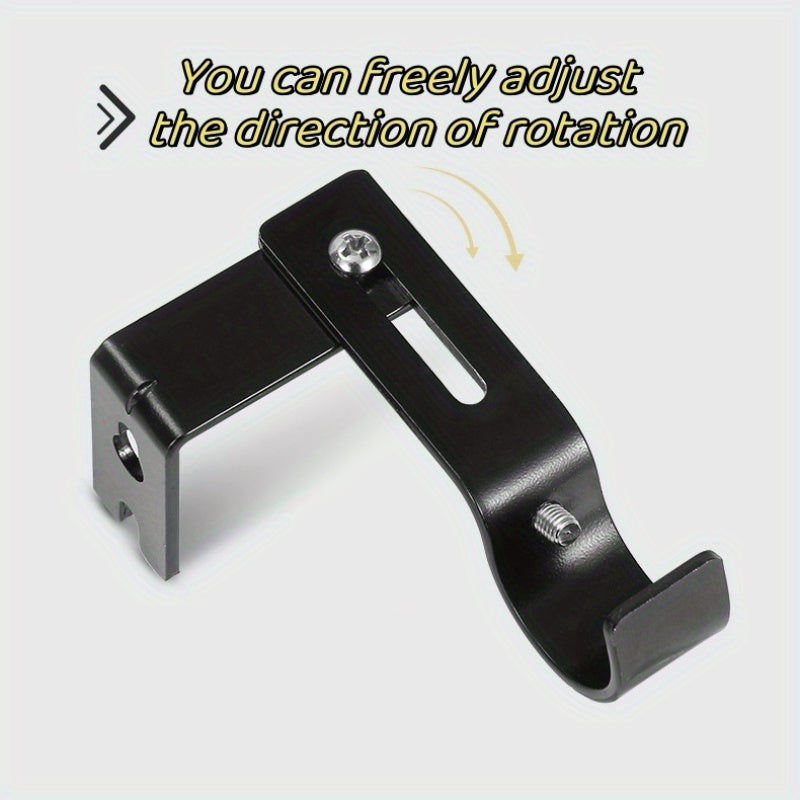 Adjustable Curtain Rod Wall Mount Brackets Set of 2 Black Metal for Bedroom Living Room Bathroom