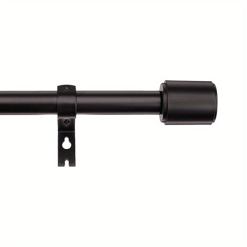 Adjustable Curtain Rod Wall Mount Brackets Set of 2 Black Metal for Bedroom Living Room Bathroom