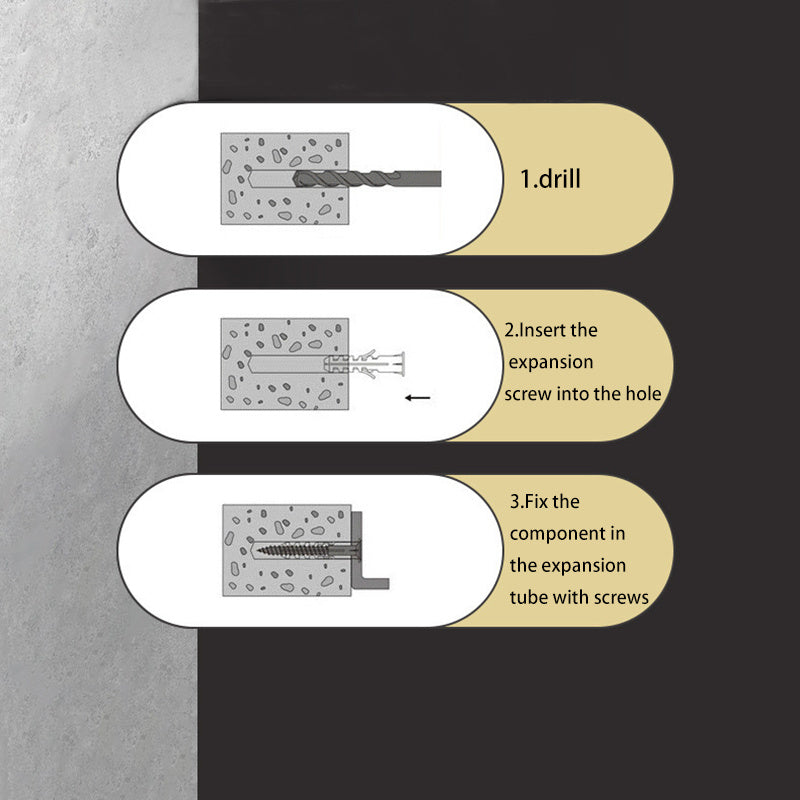 Adjustable Curtain Rod Wall Mount Brackets Set of 2 Black Metal for Bedroom Living Room Bathroom