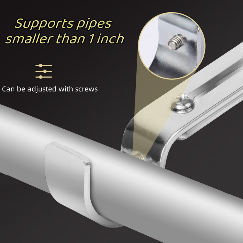 Adjustable Curtain Rod Wall Mount Brackets Set of 2 Black Metal for Bedroom Living Room Bathroom