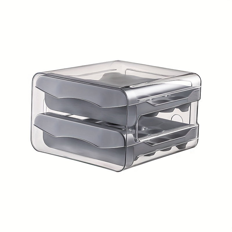 Caja apilable de almacenamiento para huevos con 32 compartimentos, material PET anti-choque