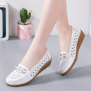 Women's Flat Shoes Breathable Hollow Out Slip-On Casual Round Toe All-Season