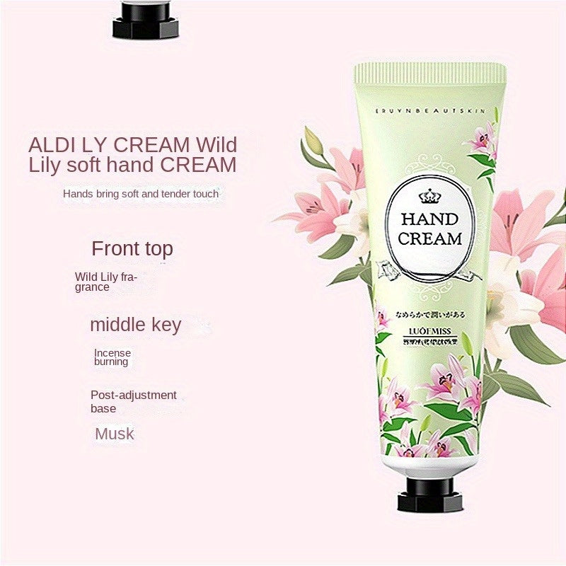 5pc Hand Cream Set with Glycerin and Floral Scents in Purple Packaging