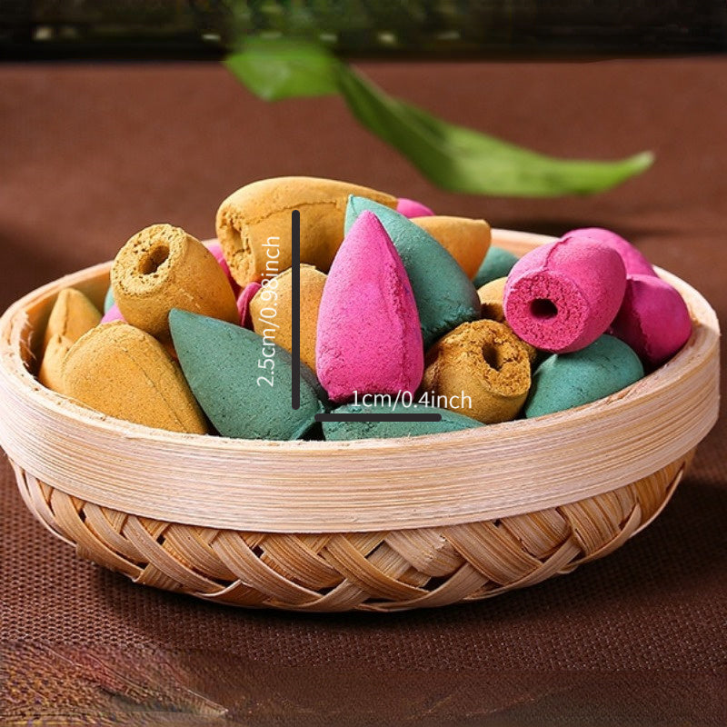 60 шт. конусов для обратного потока благовоний для домашней ароматерапии и декора комнаты, натуральные ароматизированные благовония для устройства обратного потока - идеальный подарок для йоги.