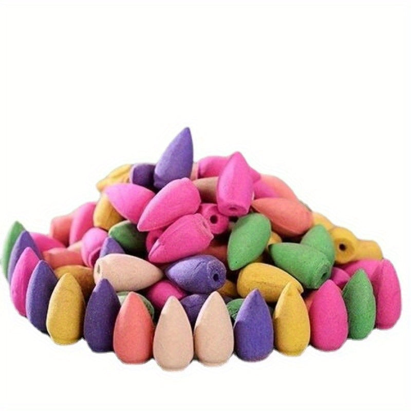 60 шт. конусов для обратного потока благовоний для домашней ароматерапии и декора комнаты, натуральные ароматизированные благовония для устройства обратного потока - идеальный подарок для йоги.