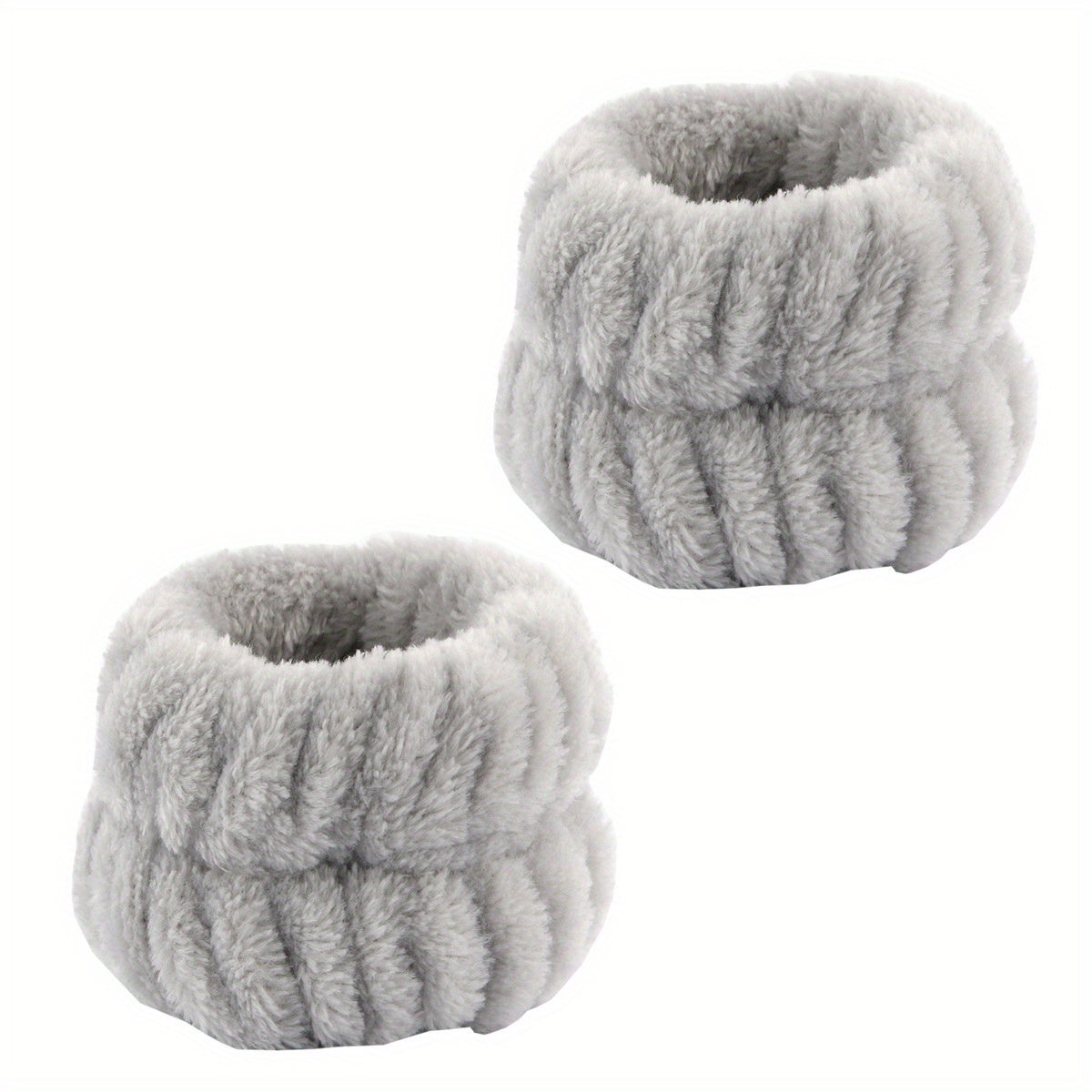 Women's Plush Headband and Wristband Set for Spa, Makeup, and Hair