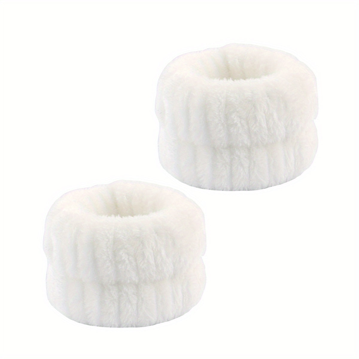 Women's Plush Headband and Wristband Set for Spa, Makeup, and Hair