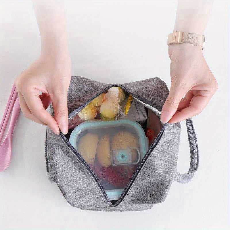 Insulated Lunch Bag with Aluminum Foil Insulation for Picnics School Travel Black