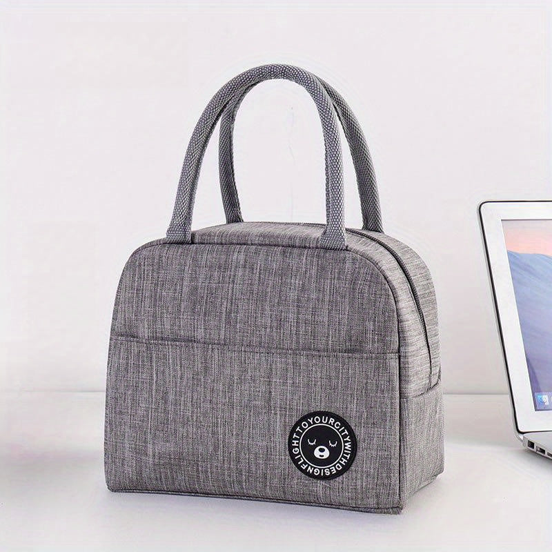 Insulated Lunch Bag with Aluminum Foil Insulation for Picnics School Travel Black