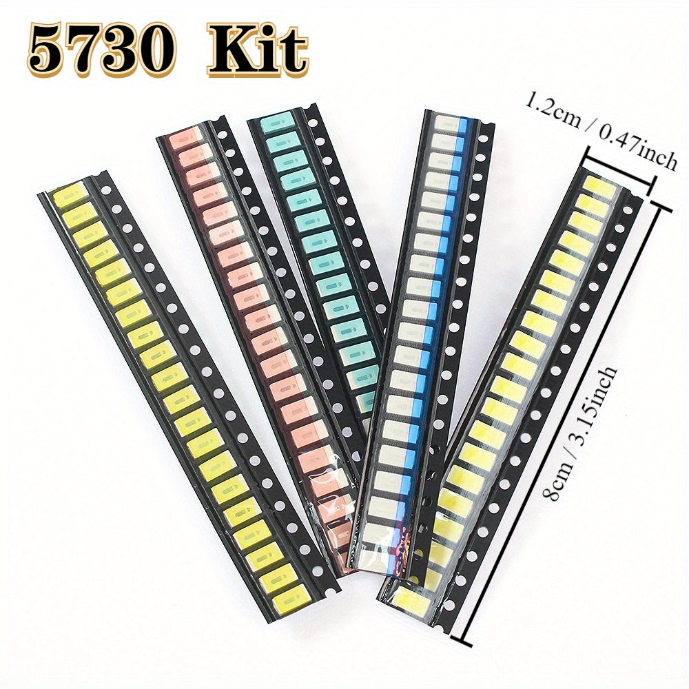 100 Pieces SMD LED Kit Assorted Miniature Diodes for DIY Projects