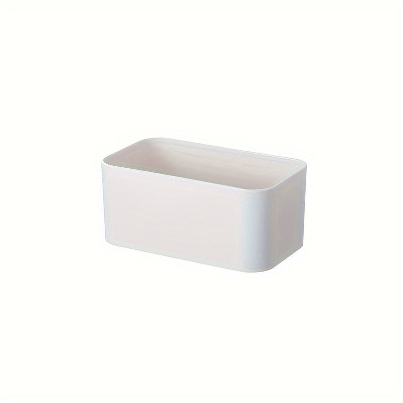 Wall-Mounted Storage Box Organizer for Bathroom and Living Room, Punch-Free Adhesive