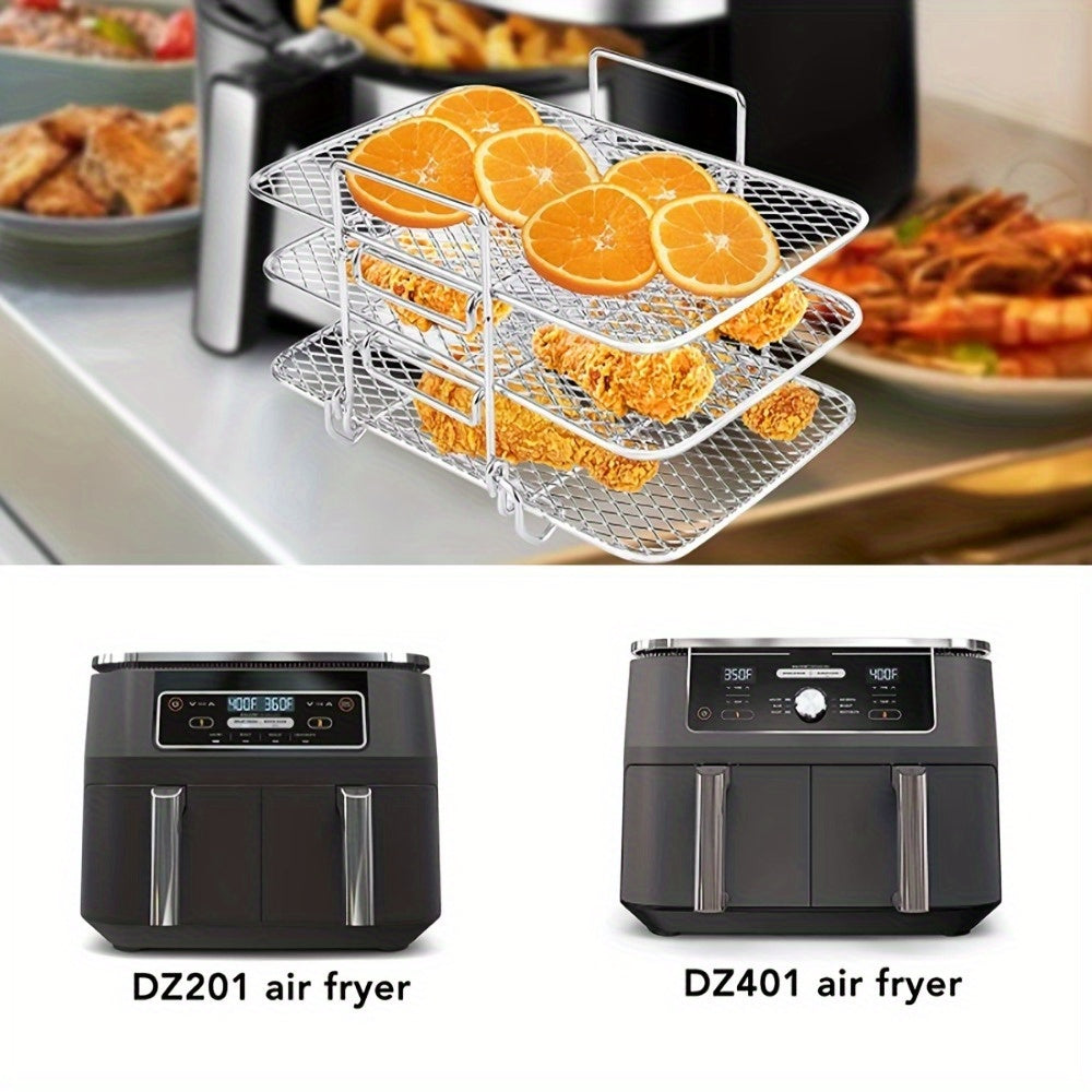 Stainless Steel Air Fryer Rack Double Basket Multi-Layer for Oven
