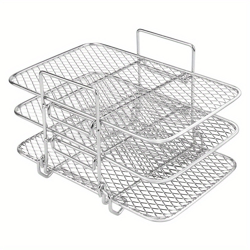 Stainless Steel Air Fryer Rack Double Basket Multi-Layer for Oven