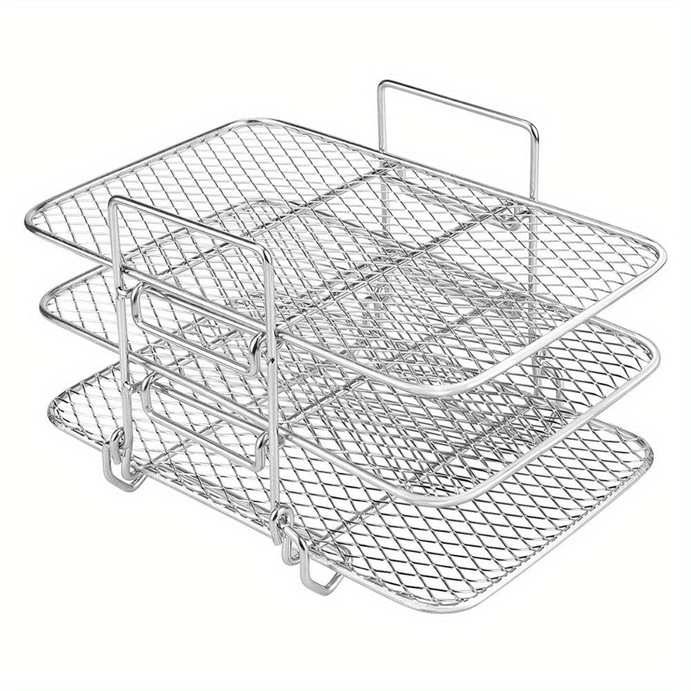 Stainless Steel Air Fryer Rack Double Basket Multi-Layer for Oven