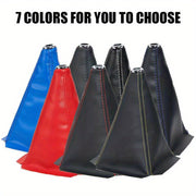 Universal PU Leather Gear Shift Knob Cover Waterproof Dust Boot for Manual Cars