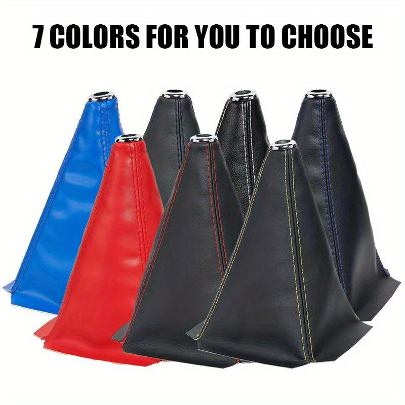 Universal PU Leather Gear Shift Knob Cover Waterproof Dust Boot for Manual Cars