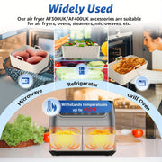 2pcs Silicone Air Fryer Liners with Handles Reusable Non-Stick Dishwasher Safe