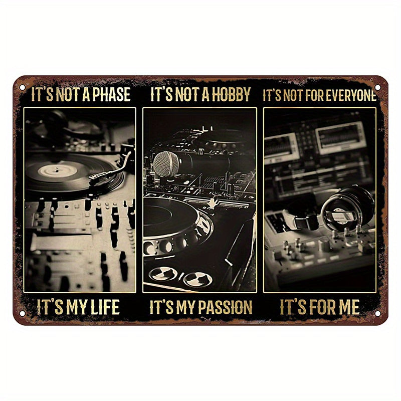 Retro Metal Tin Sign for DJ Lovers Electronic Music Wall Art Poster Decor