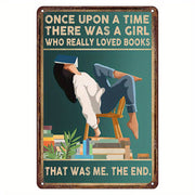 Retro Metal Sign for Home Decor Library Book Shop Humorous Wall Art