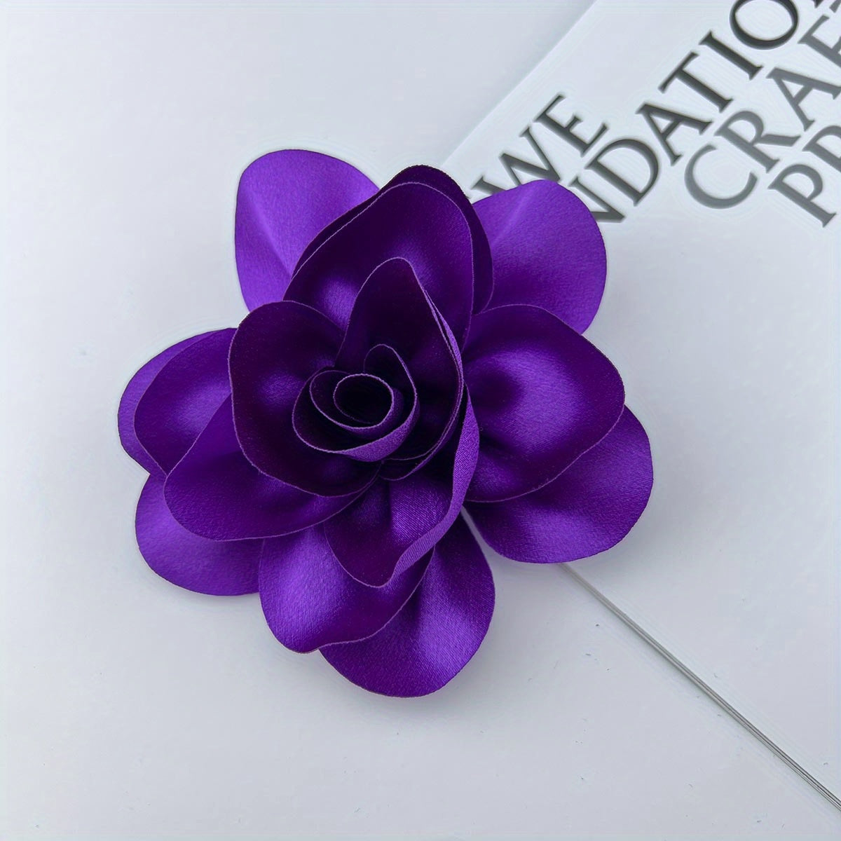 Fabric Rose Corsage Hat Decoration Flower Shape for Women 1PC