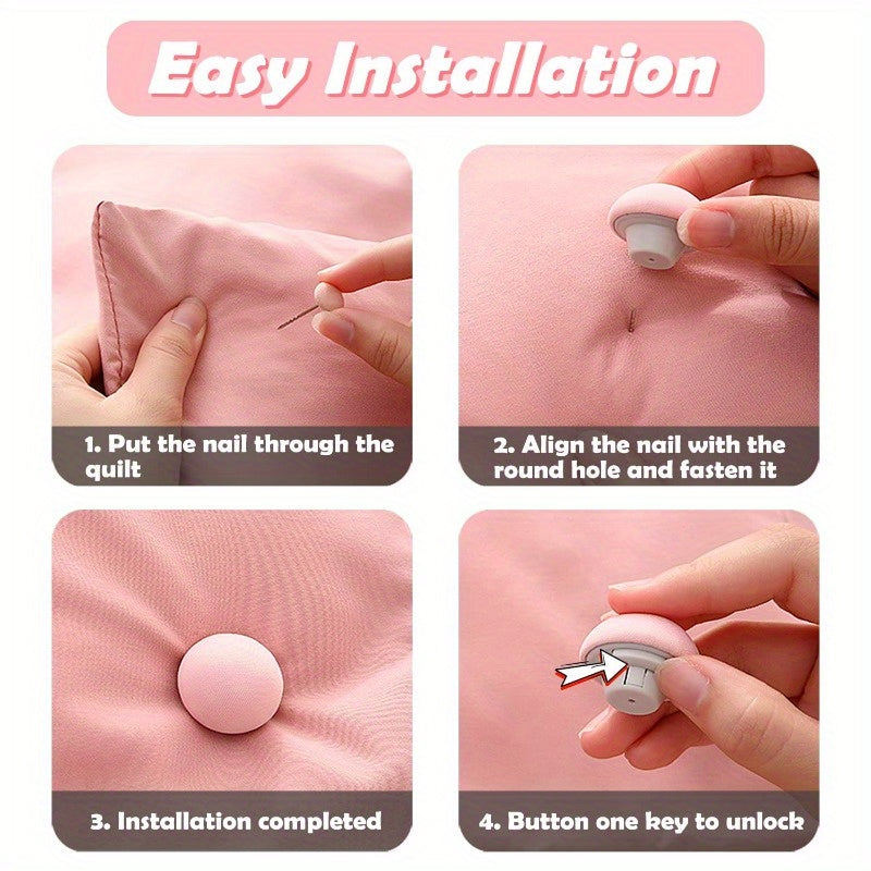 Set of 12 Nail Quilt Corner Fixers Non-slip Invisible Holders for Cotton Quilts