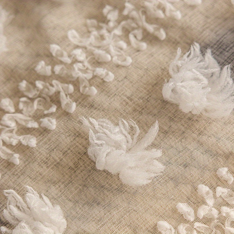 French Country Style Sheer Curtain with Jacquard Pattern for Living Room or Bedroom