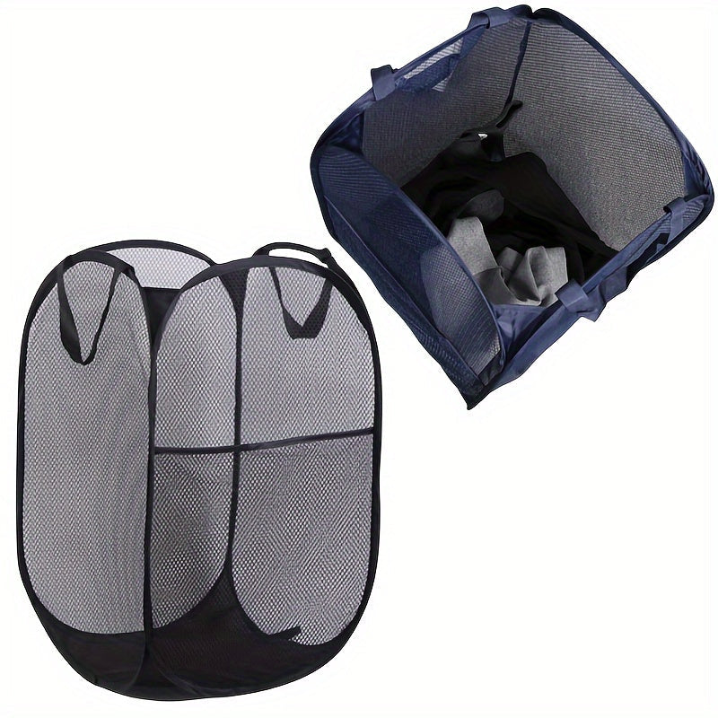 Foldable Mesh Laundry Basket with Pop-up Type Design for Bathroom Bedroom Dorm