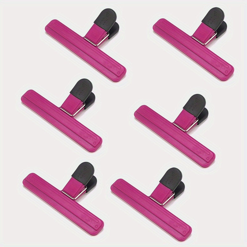 6 ta Oziq-ovqat Sumkasi Kliplari, Chiplar va Boshqa Snacklarni Mühürlash uchun, Havo O'tkazmaydigan Yopish uchun Mustahkam Qisqich, Turli Meva va Plastik Sumkalar uchun Ideal, Oshxona Tashkiliy va Saqlash uchun Mukammal, Oshxona uchun Zaruriy Aksessuarlar