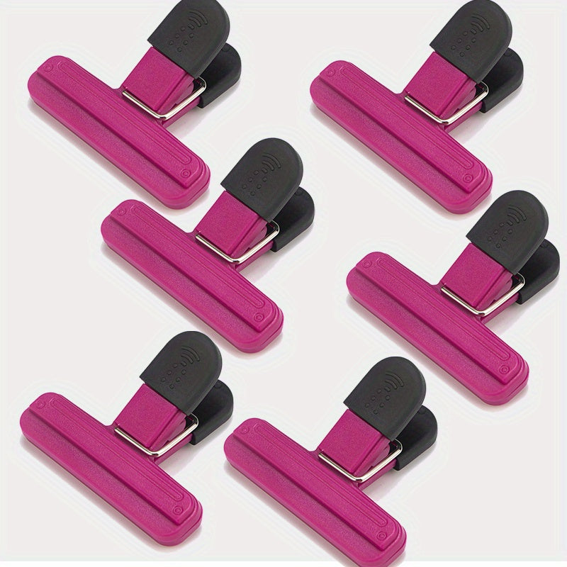 6 ta Oziq-ovqat Sumkasi Kliplari, Chiplar va Boshqa Snacklarni Mühürlash uchun, Havo O'tkazmaydigan Yopish uchun Mustahkam Qisqich, Turli Meva va Plastik Sumkalar uchun Ideal, Oshxona Tashkiliy va Saqlash uchun Mukammal, Oshxona uchun Zaruriy Aksessuarlar