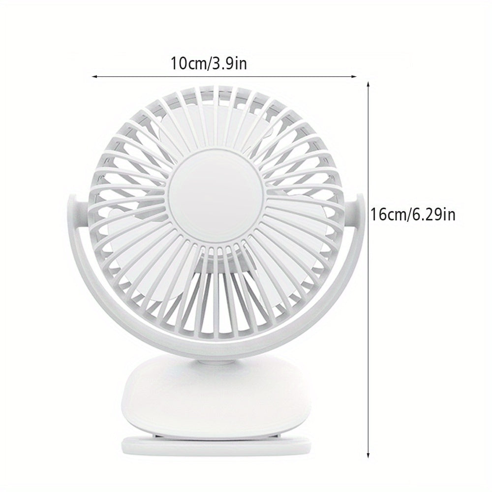 1pc Bubble Planet Desktop Clip Fan USB Rechargeable Quiet 16dB Personal Use