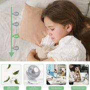 1pc Bubble Planet Desktop Clip Fan USB Rechargeable Quiet 16dB Personal Use