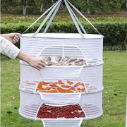 Foldable Drying Rack with Zipper, 1-3 Layers, Non-Toxic Polyester Mesh for Fish and Herbs