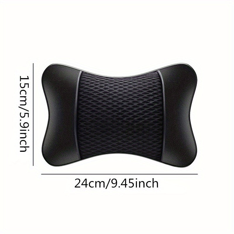 Universal Car Headrest Pillow Breathable Leather Mesh Neck Support Cushion