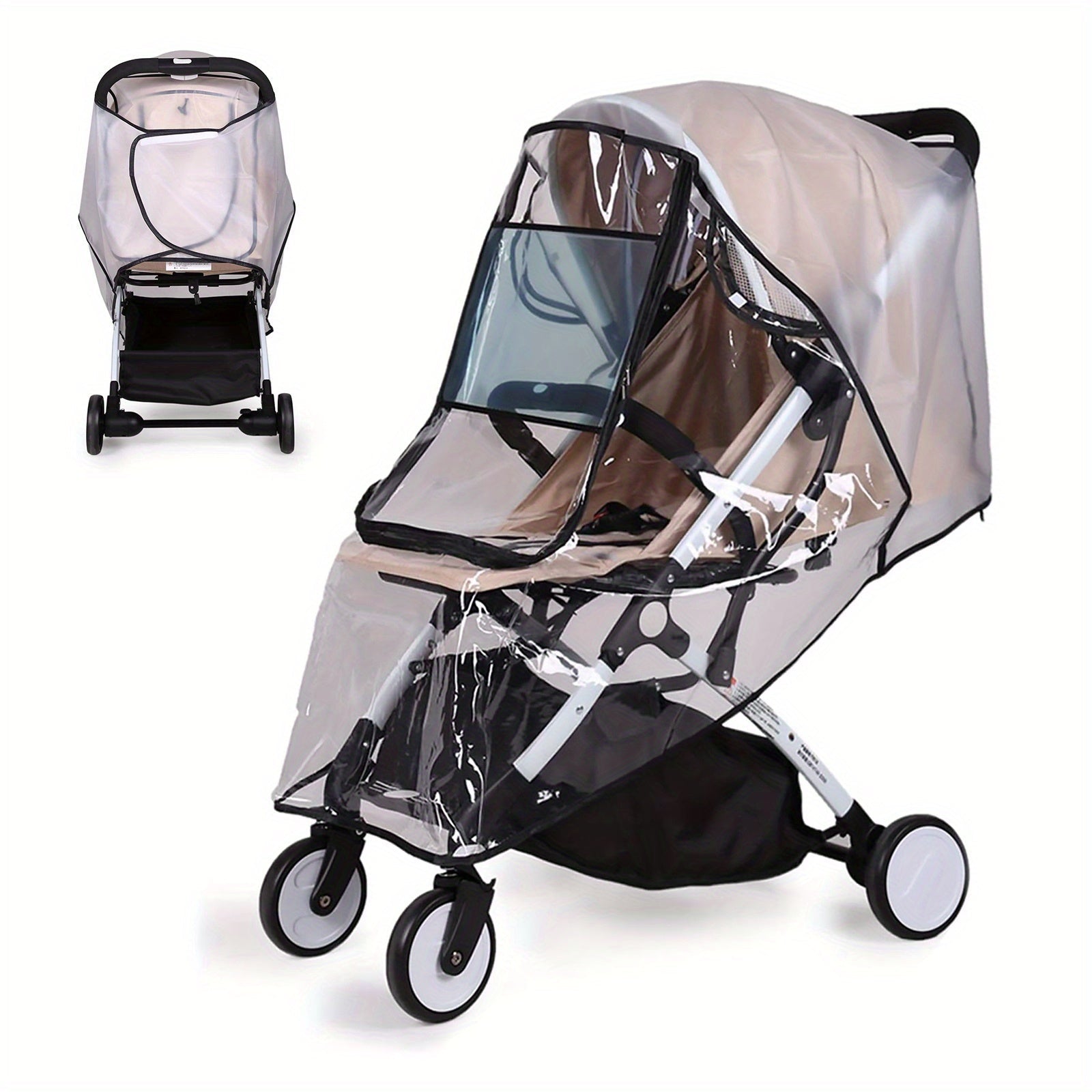 Universal Transparent Rain Cover for Strollers Waterproof Wind Dust Protection