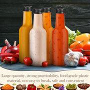 Set of 24 Clear Plastic Bottles 5oz Leak-Proof Caps for Condiments Sauces