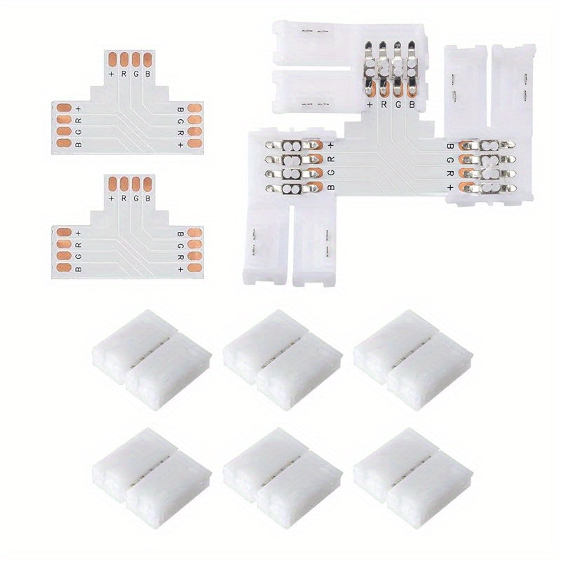 10mm LED Strip Lights with Various Shapes Connectors Wireless No-Welding Terminal Extension