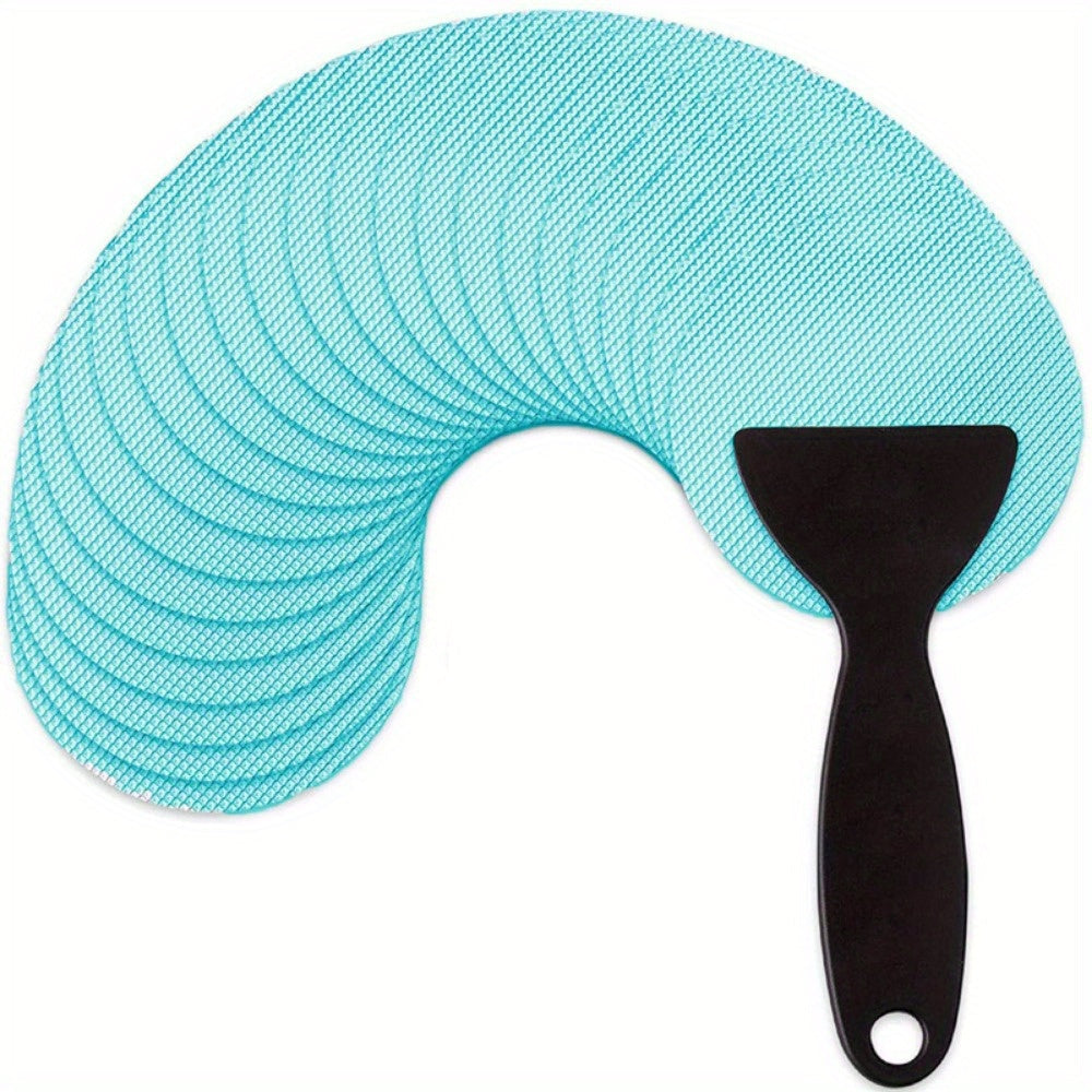 Set of 6 Non-Slip Bathtub Stickers with Scraper, Adhesive Safety Treads for Shower and Bathroom