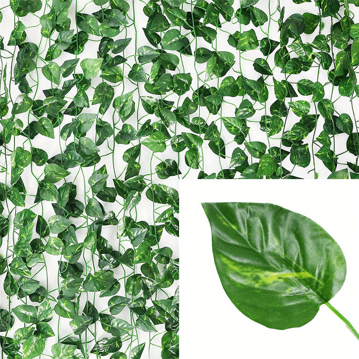 Artificial Green Ivy Garland 12 Pieces for Home Garden Wedding Party Decoration